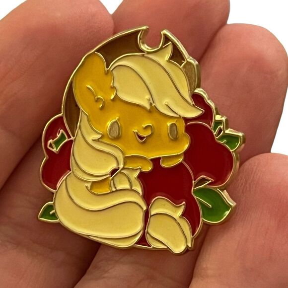 My Little Pony Apple Jack Kawaii Chibi Enamel Pin - Picture 8 of 9